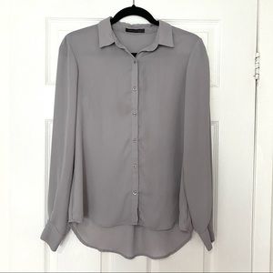 Suzy Shier Flowy Grey Blouse